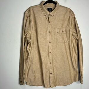 Ben Sherman Herringbone The Original Herringbone Shirt in Camel BS43LW434, SZ XL